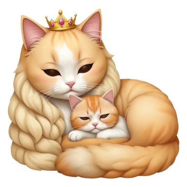 princess Peaches sleeping curled up to a Persian cat  sticker