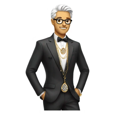 stylish gentleman with jewelry sticker