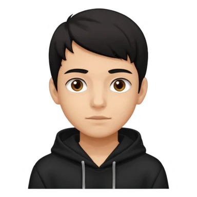 Chłopak ciemno brązowe oczy czarne włosy bluza czarna i taki bardziej żeby wyglądał na 18 latka sticker