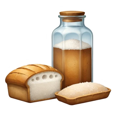 a one victorian bottle of salt and a loaf of bread sticker