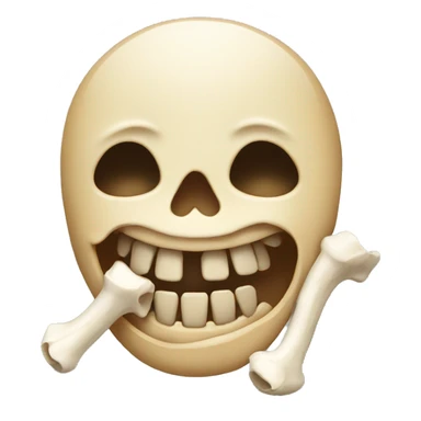 emoji with bone in its mouth sticker
