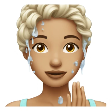 pretty woman washing face sticker
