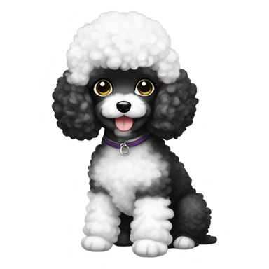 black and white toy poodle sticker