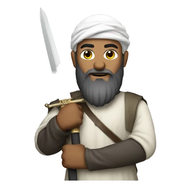 A Muslim leader with a beard and a sword  sticker
