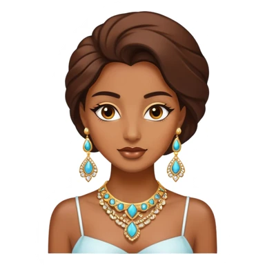 Brown-skinned beauty with jewelry sticker