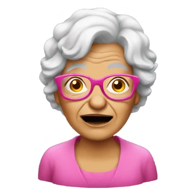 Drunk grandma with pink glasses sticker
