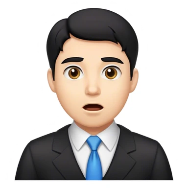 Black-haired male lawyer is surprised sticker