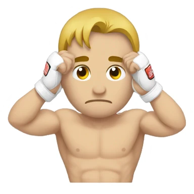 mma fighter holding his head sticker