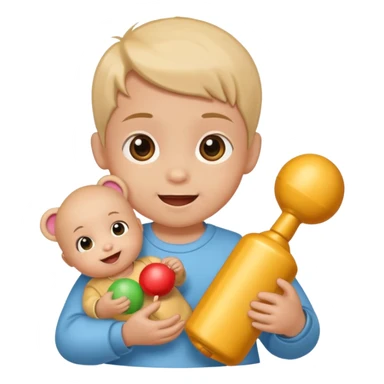 Make a baby holding a rpg sticker