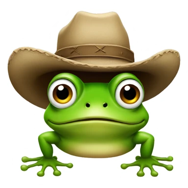 Frog with a cowboy hat  sticker