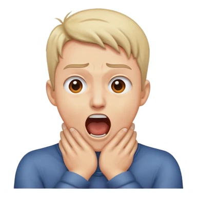 Person, screaming with hands crossed around their neck sticker