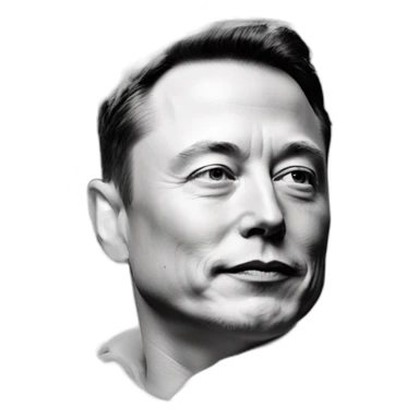 elon musk face on a quarter sticker
