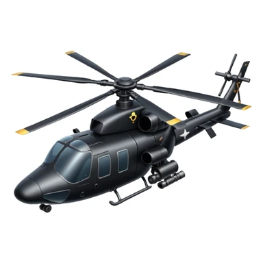 black battle helicopter with cannon sticker