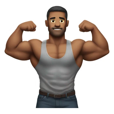 muscular man flexing his arms sticker