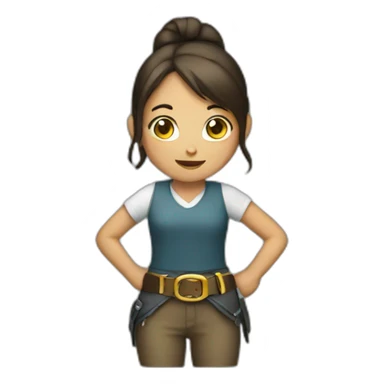 Girl holding belt sticker