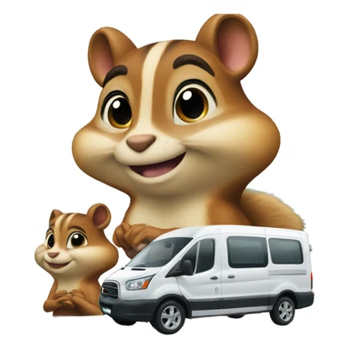 Make a chipmunk emojis next to a van sticker