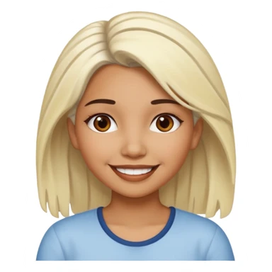 latina girl with bleached hair and brown hair sticker