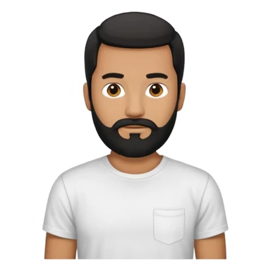 manwith black beard in white t shirt sticker