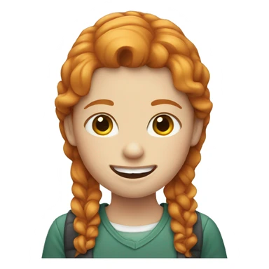 Ginger girl with braces sticker