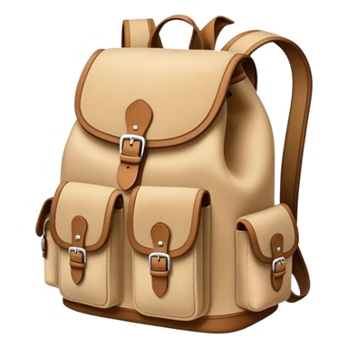 backpack beige suede sticker