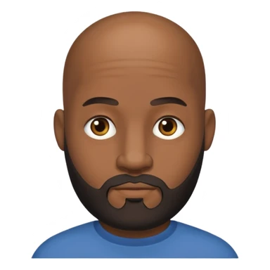 A handsome black man with a full 5 o'clock shadow beard, bald head. sticker