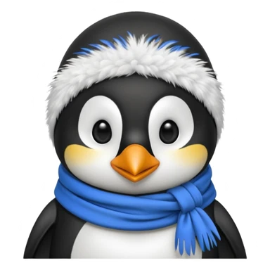 penguin with blue scarf and balaclava  sticker