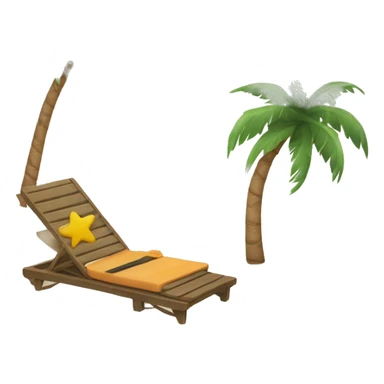 sunbed and palm tree sticker