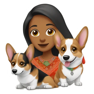 corgi tricolor with moroccan women sticker