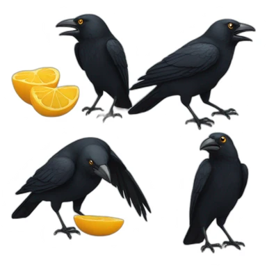 Corbeau noir qui mange sticker
