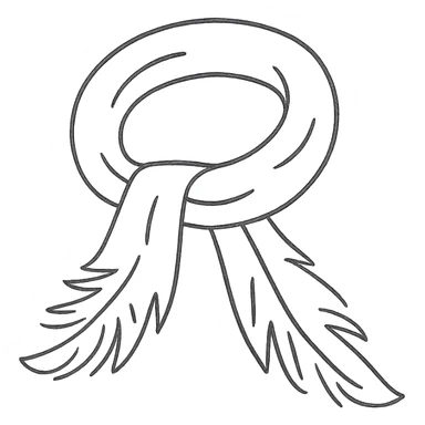 feather scarf, light and airy, hand drawn doodle style sticker