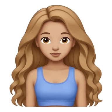 GloomyKassie with long light brown hair, periwinkle crop top sticker