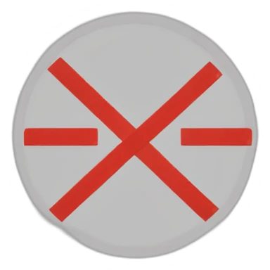 Red circle with two vertical and two horizontal bars attached to the circle in half y dos horizontales unidas al circulo por la mitad sticker