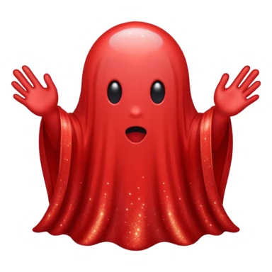 red glitter ghost style hype sticker