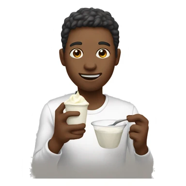 Human eating yogurt  sticker