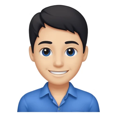 Ajouter un sourire, les yeux bleus, une chemise noire sticker