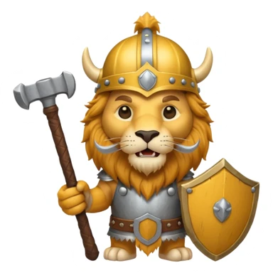 lion, viking helmet, hammer sticker