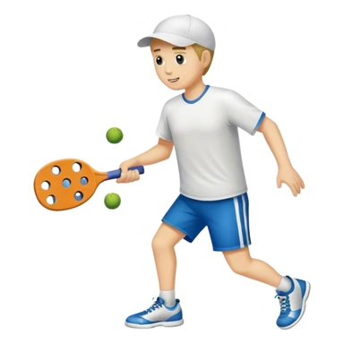 White boy playing pickleball sticker