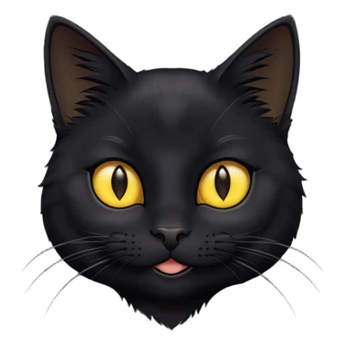 Black cat with yellow eyes smiling sticker