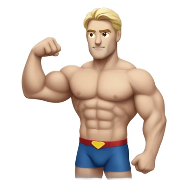 realistic superman with abs white man sticker