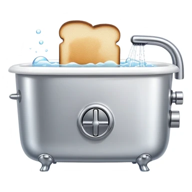 Toaster in a bathtub sticker