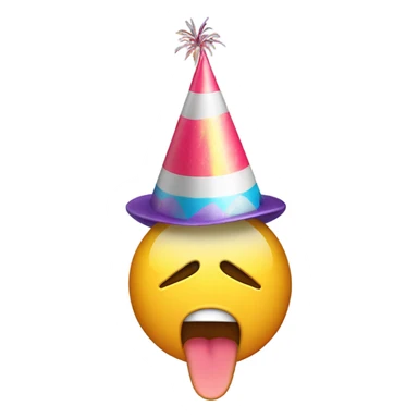 Crying emoji with a party hat sticker