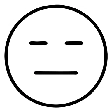 the concept of boring as a flat outlined icon neutral expression monochrome sticker