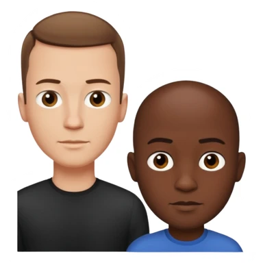 Tall white guy with tiny black guy sticker