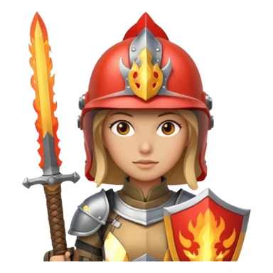 woman fire armored warrior sticker