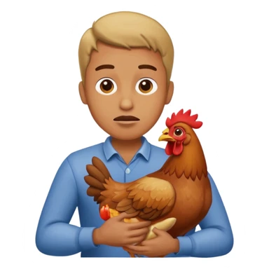 A man choking a chicken sticker