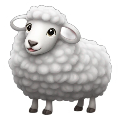 a sheep huging a gray mouse with hearts sticker