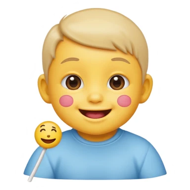 emoji cute baby with sucker sticker