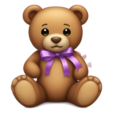 Teddy bear with hearts and ribbons sticker