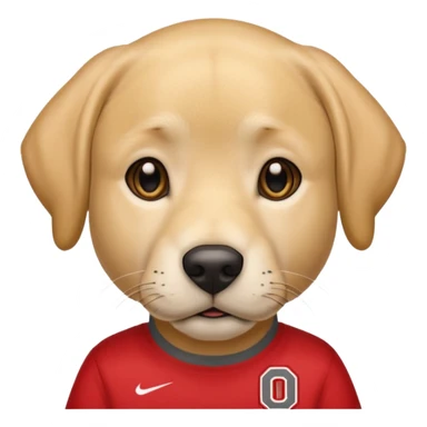 Yellow lab wearing Ohio State shirt sticker