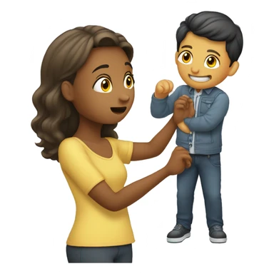 faça uma menina loira beijando um menino com luzes loiras  sticker